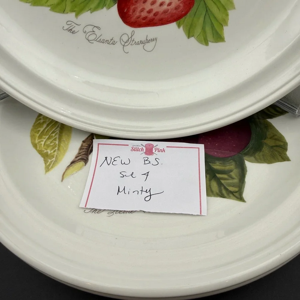 Portmeirion Pomona Dinner Plates Set 4 Fruit Botanical Cottagecore Strawberry